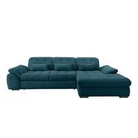 Ecksofa mit Bettkasten Rigatti ca. 314x184 cm Petrol - Petrol/Schwarz, MODERN, Textil/Metall (314/184cm) - Livetastic