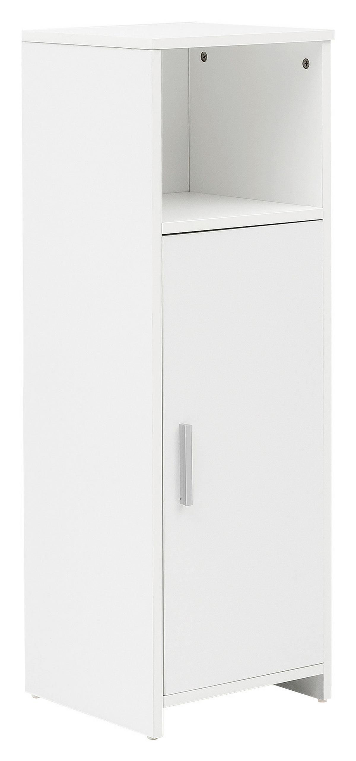 Srednje Visoka Omara Wl5.753 - bela/barve aluminija, Basics, kovina/leseni material (30/95,5/30cm) - MID.YOU