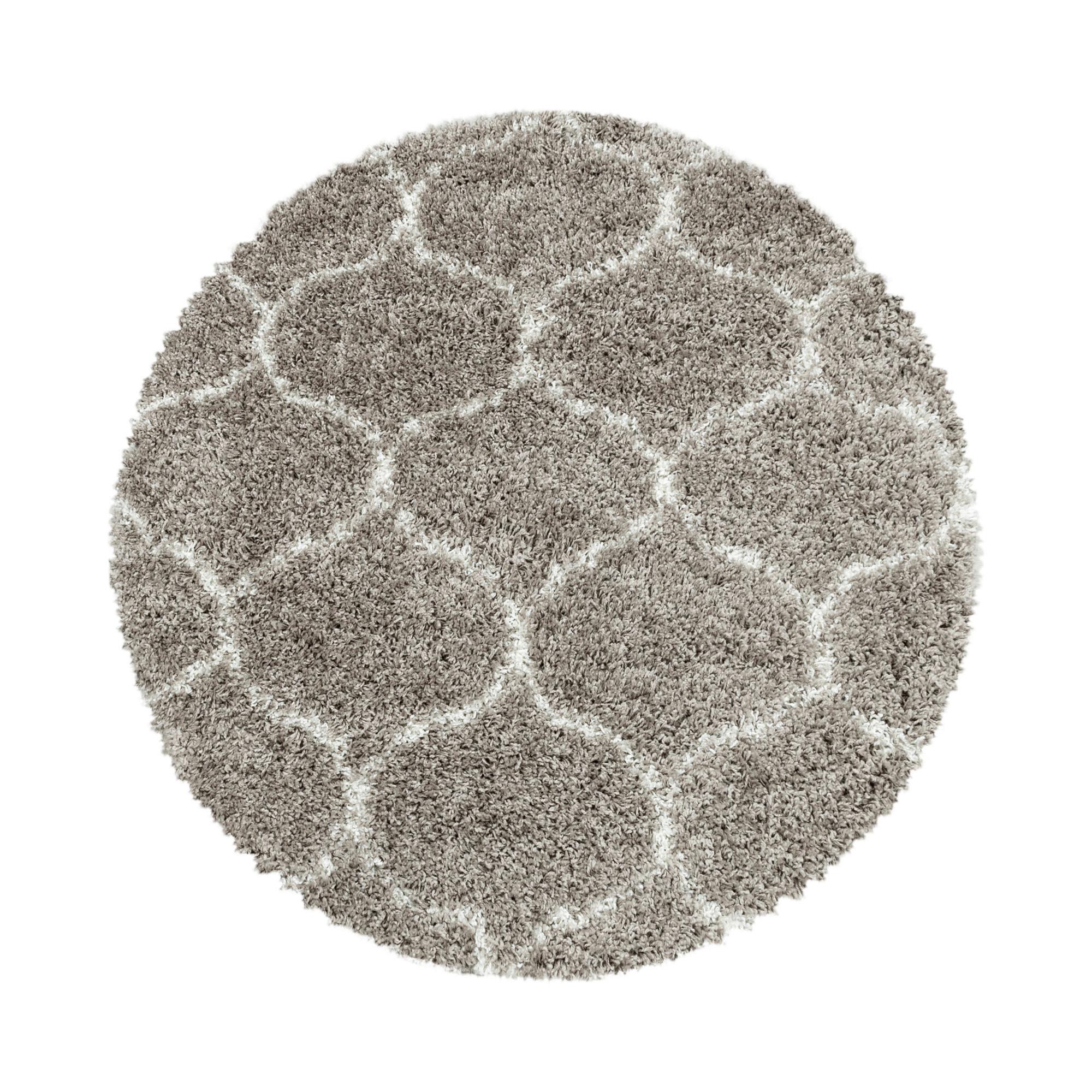 Webteppich Salsa Beige Ø ca. 160cm - Beige, Design, Textil (160cm)