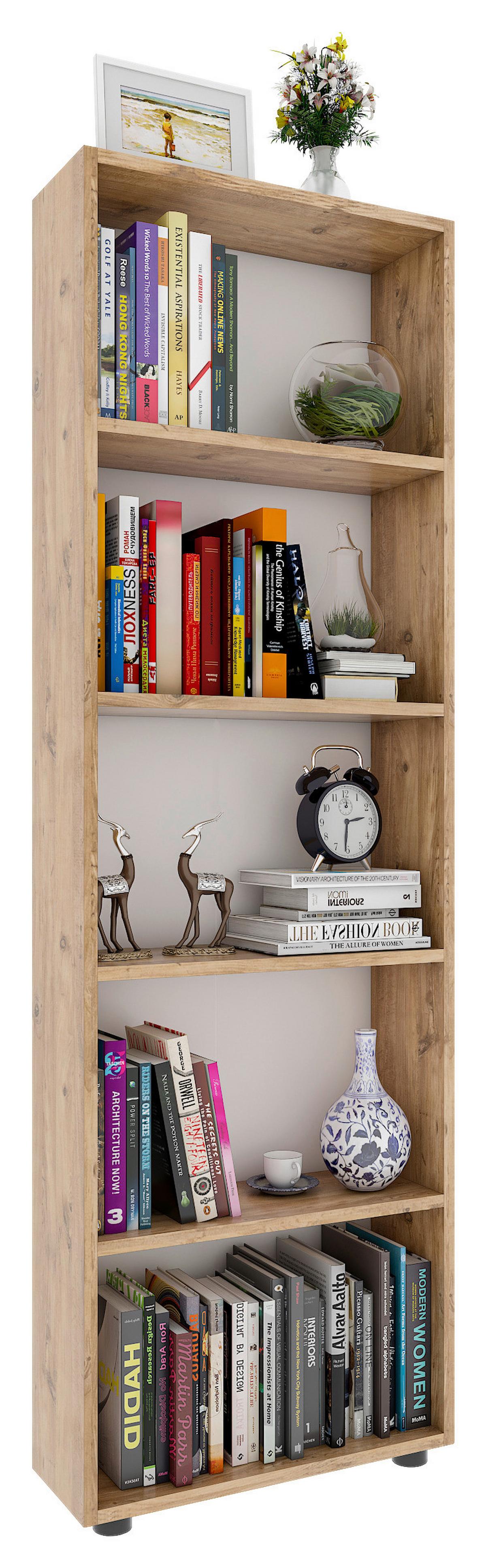 REGAL BULAS - Honigeiche/Schwarz, Basics, Holzwerkstoff/Kunststoff (56/169/20cm) - MID.YOU