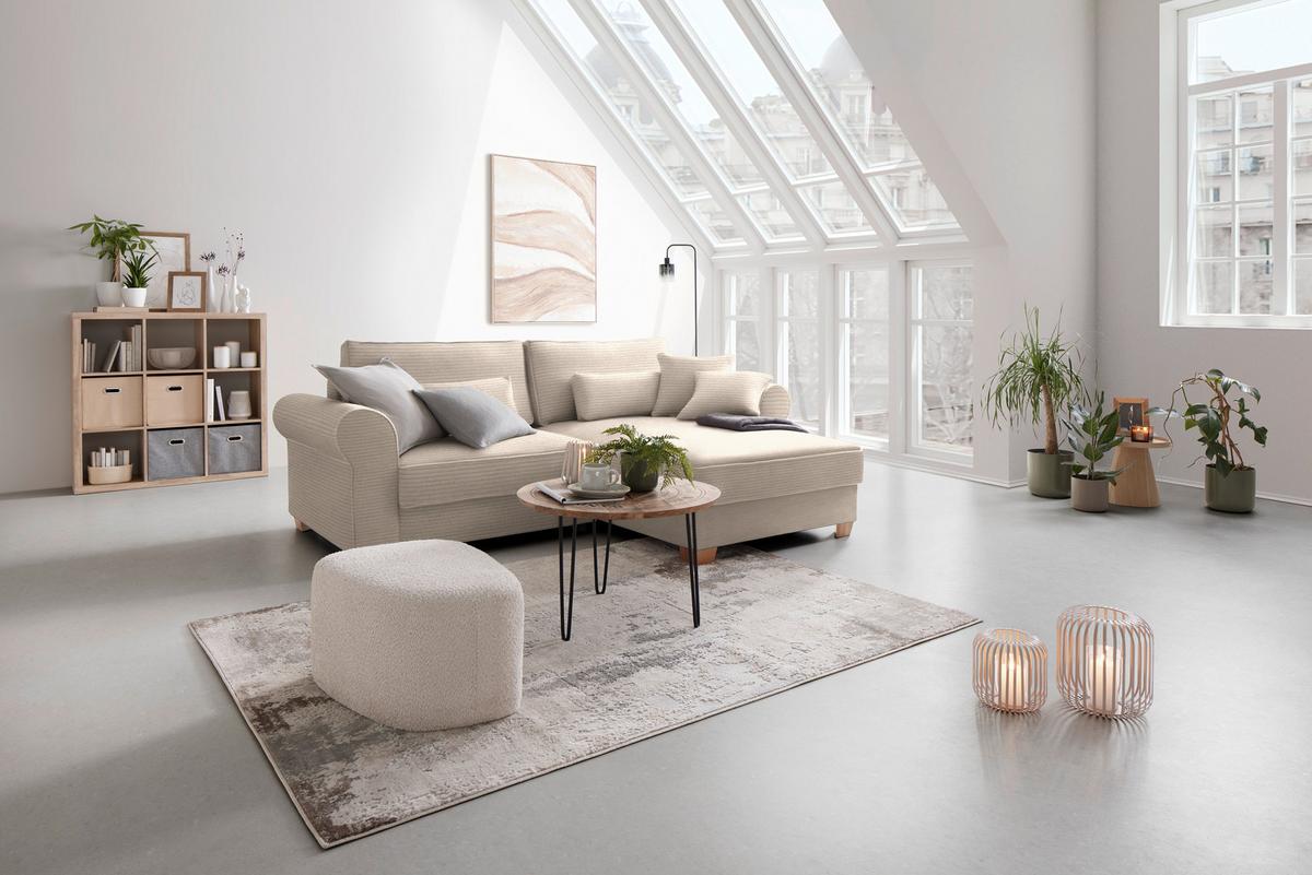 Wohnlandschaft Angelo Creme - Creme, MODERN, Holz/Holzwerkstoff (255/185cm) - Mömax