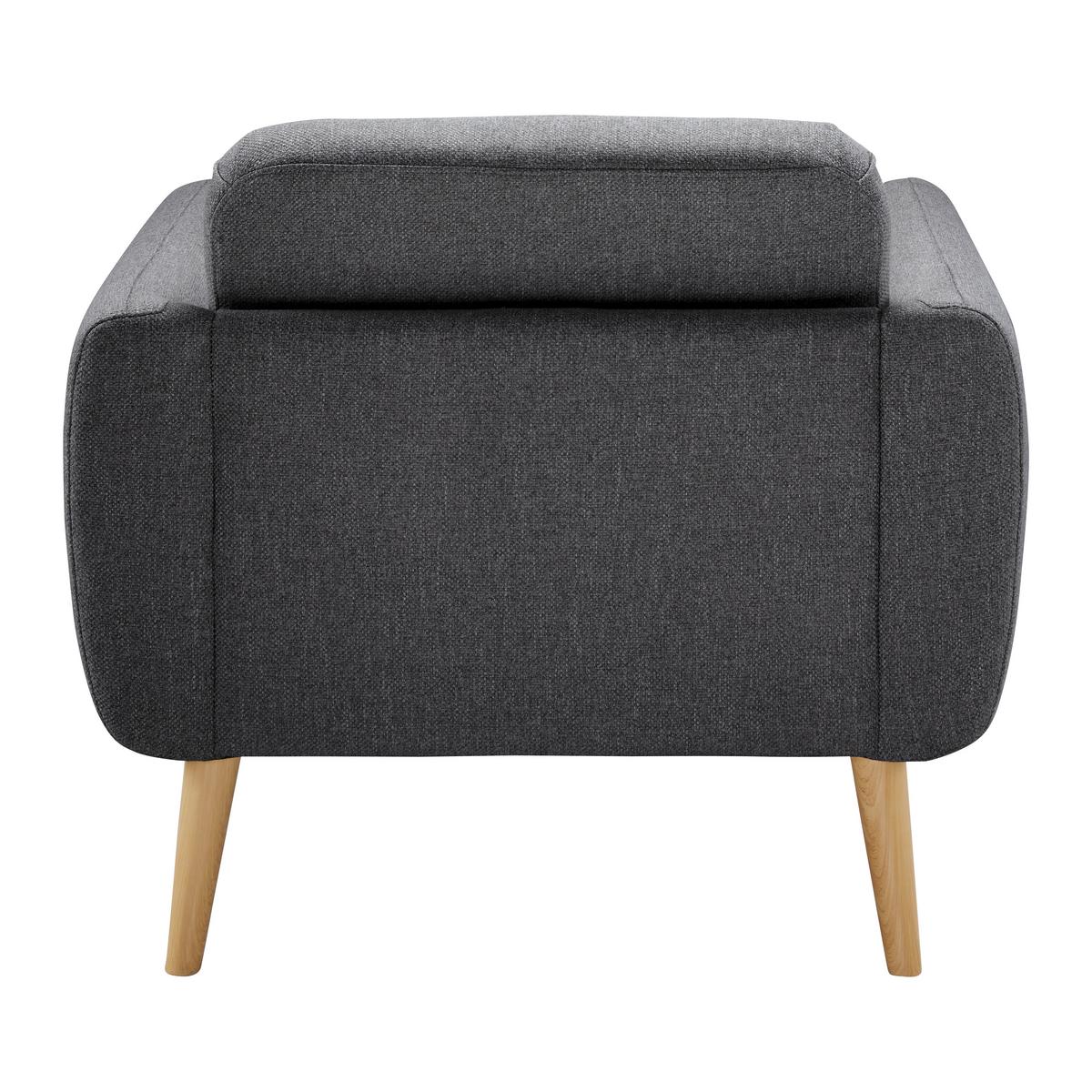Relaxsessel Pia Dunkelgrau Webstoff - Dunkelgrau/Naturfarben, MODERN, Holz/Textil (86/76/75cm) - Bessagi Home