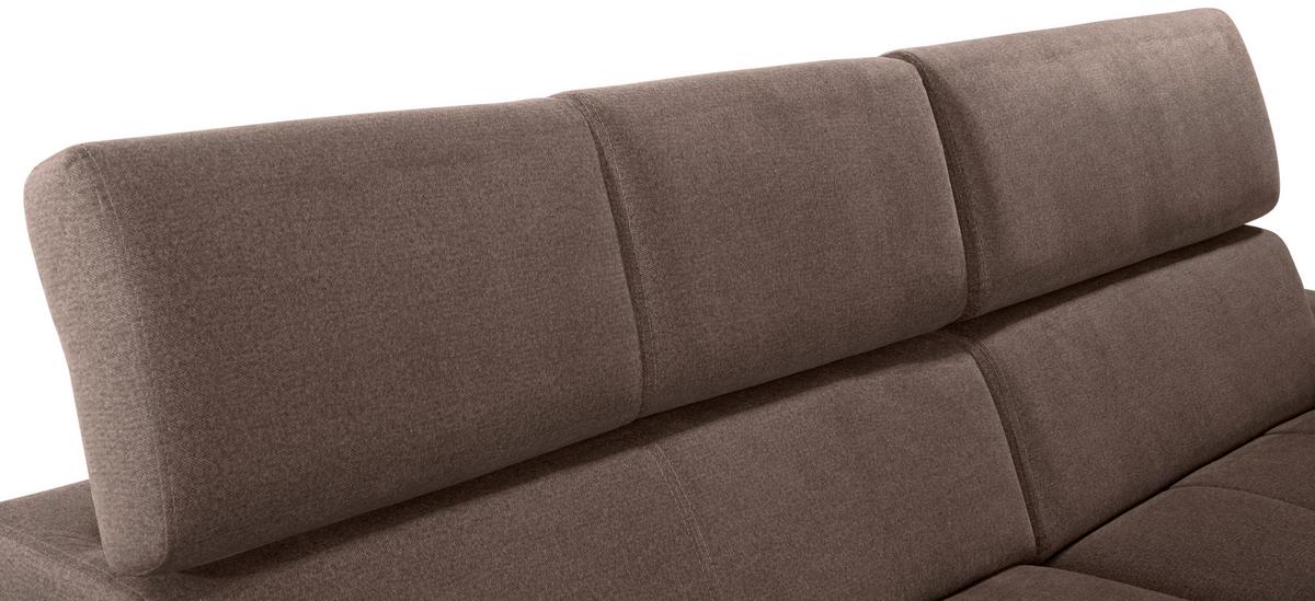 Kutna Garnitura Perry - srebrne boje/smeđa, Design, tekstil/drvo (292/183cm) - Modern Living