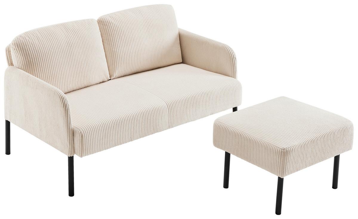 Dvosjed Miami - bež/crna, Moderno, drvo/metal (120/73,5/77cm) - Based