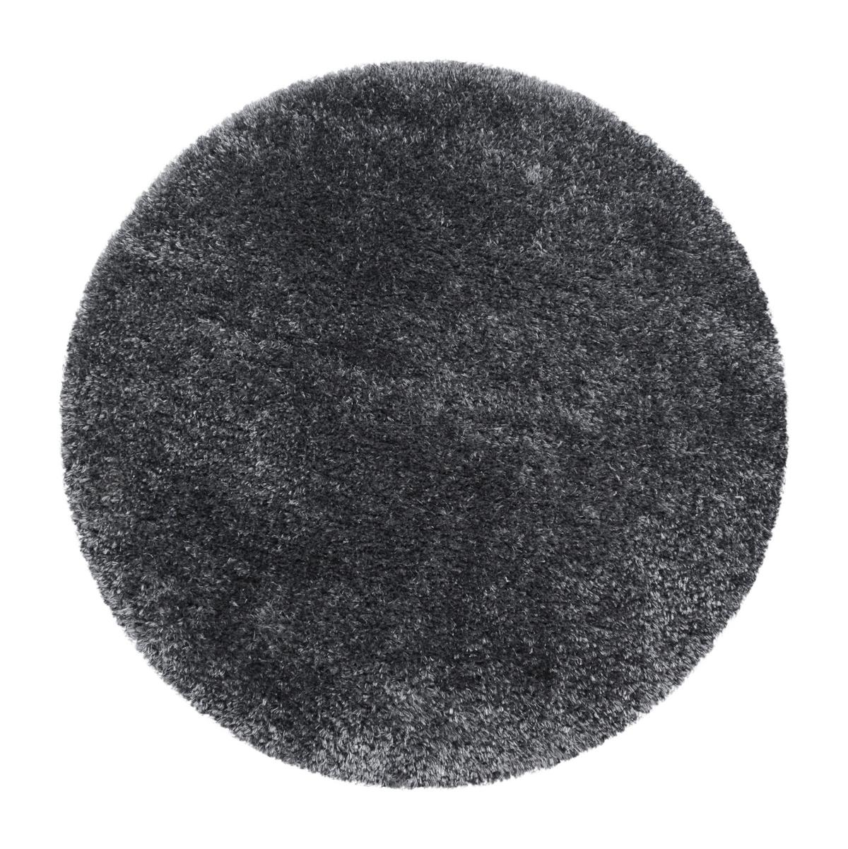 Hochflorteppich Brilliant Grau Ø ca. 120cm - Grau, Basics, Textil (120cm)