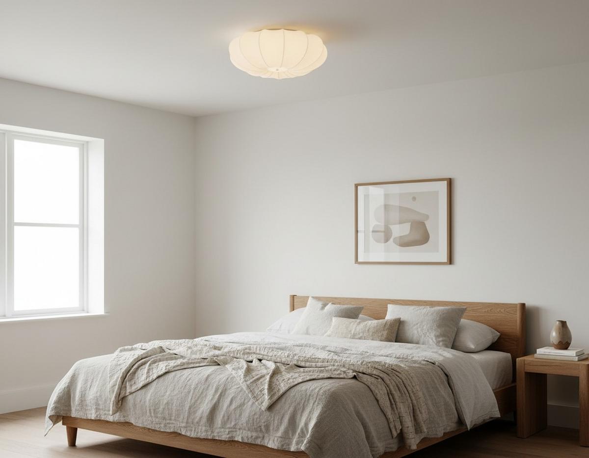 LAMPA SUFITOWA KENDAL - beżowy, Design, metal/tkanina (48/20cm) - Collet's Monde