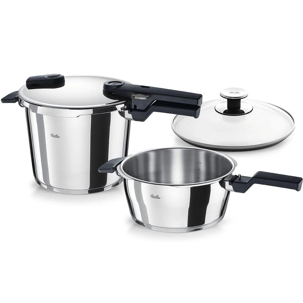 ZESTAW SZYBKOWARÓW 600-410-13-080/0 FISSLER - kolor srebrny, Basics, metal - Fissler