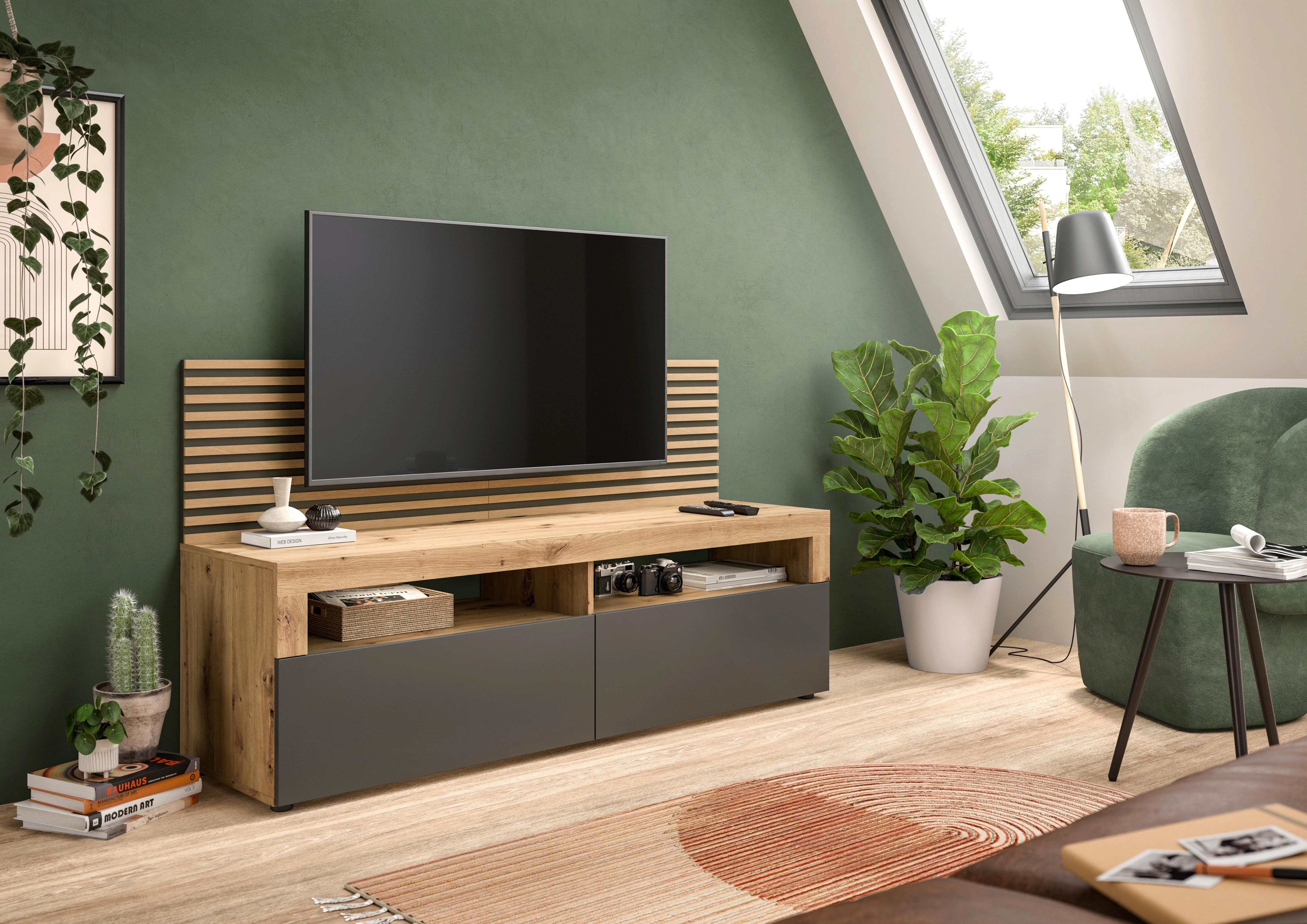 Tv Komoda Okai - antracit, Konvencionalno, drvni materijal/plastika (160/90/45cm) - Modern Living