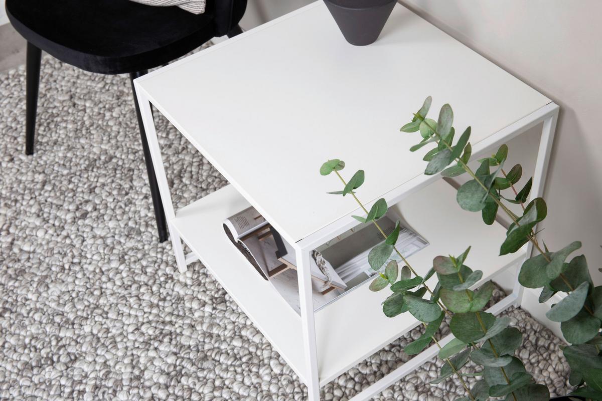 BEISTELLTISCH STAAL - Weiß, Design, Metall (50/50/50cm) - Livetastic