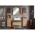 Hochschrank Anthrazit/Eichefarben - Chromfarben/Eichefarben, MODERN, Glas/Holzwerkstoff (50/194/33cm) - Premium Living Hochschrank Anthrazit/Eichefarben - Chromfarben/Eichefarben, MODERN, Glas/Holzwerkstoff (50/194/33cm) - Premium Living