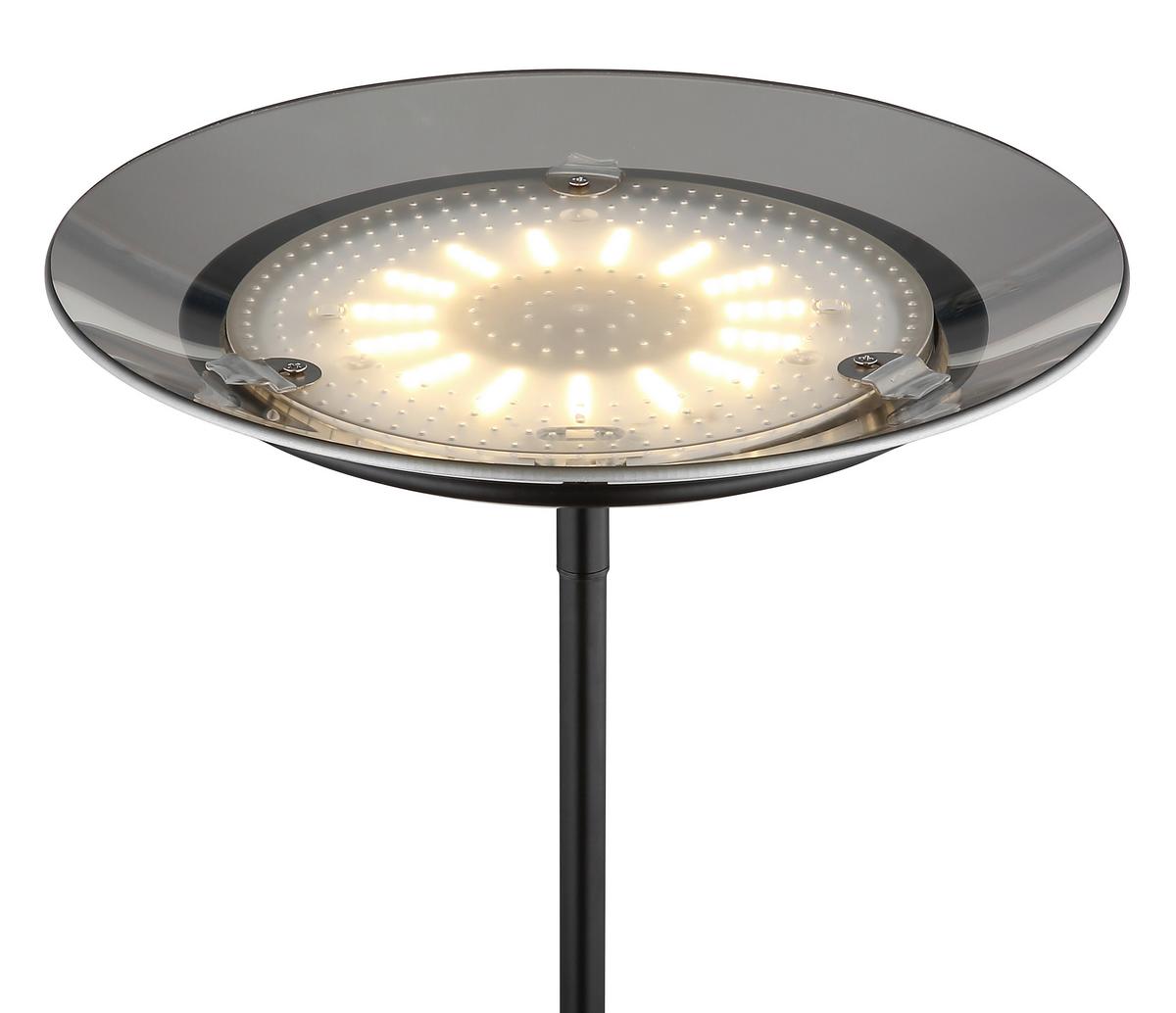 Stoječa Led-svetilka Ganina, S Sijalko - črna, Konvencionalno, kovina/umetna masa (30/178,5cm) - Globo