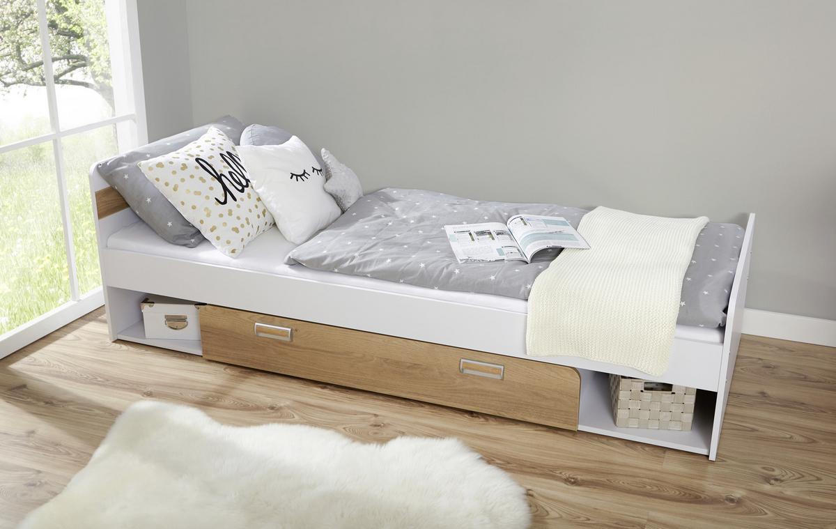 Jugendzimmer Lori 6-tlg. Holz Weiß - Eschefarben/Birkefarben, MODERN, Holz/Holzwerkstoff (80/190cm) - MID.YOU