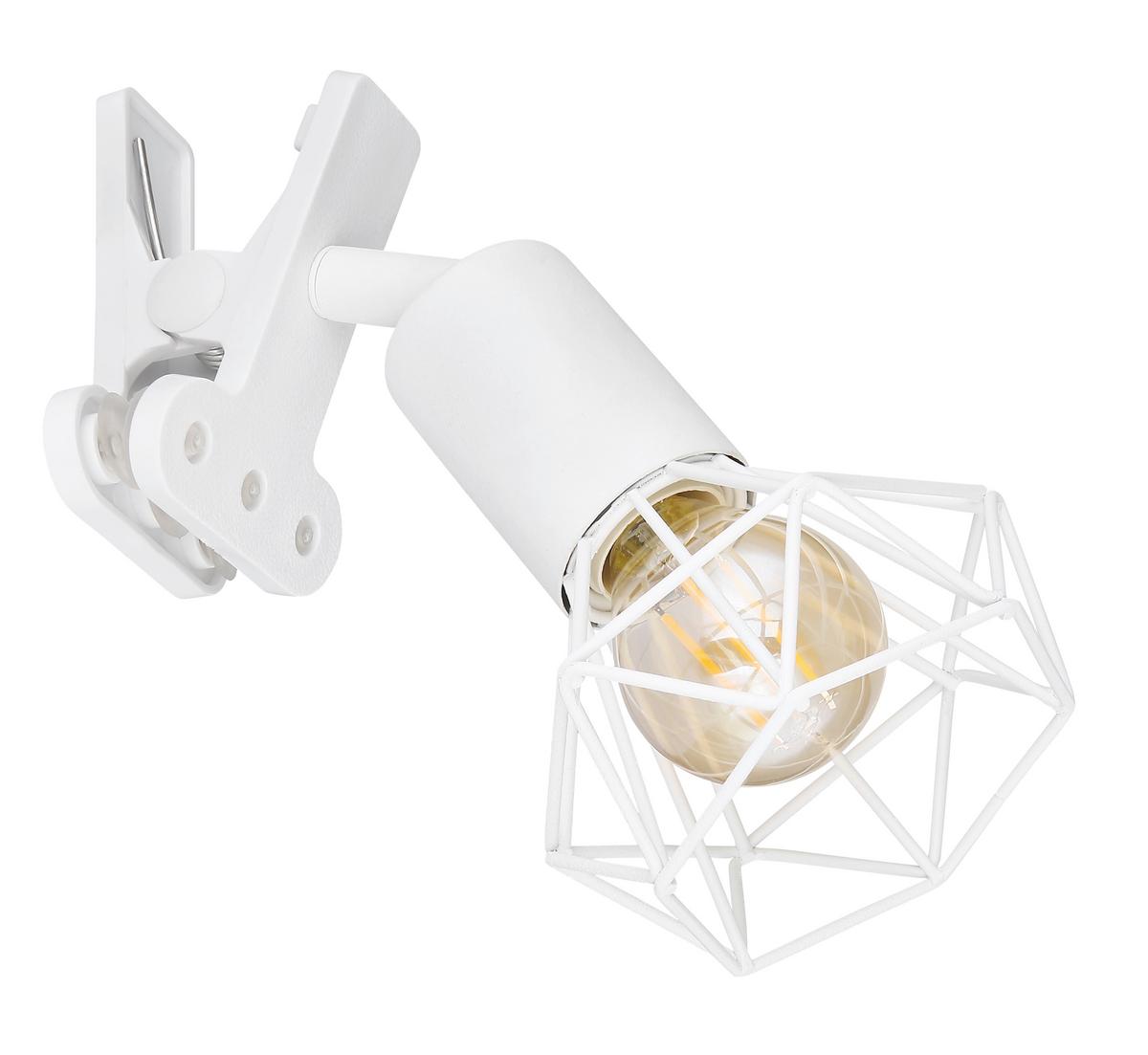 Svetilka S Sponko Xara I - bela, Basics, kovina/umetna masa (13/9,2/18,8cm) - Globo