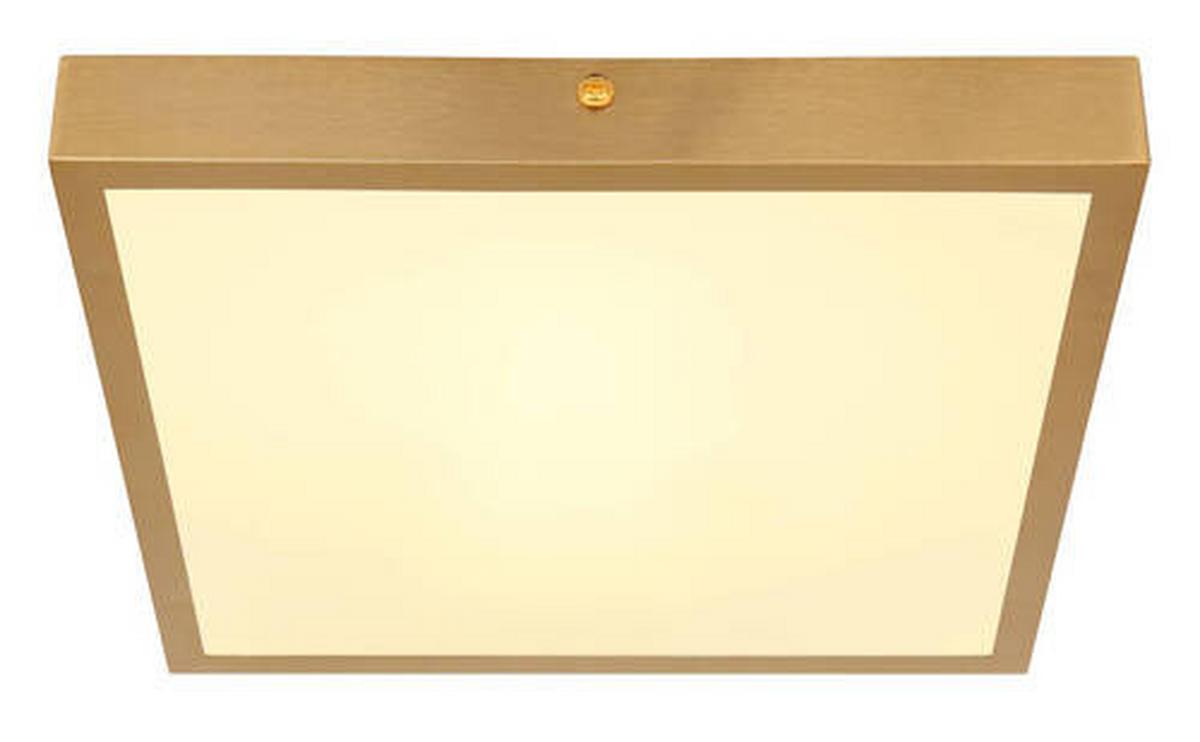 LED-Deckenleuchte Tibey Opal/Messingfarben max.15Watt - Messingfarben/Opal, KONVENTIONELL, Kunststoff/Metall (25/25/3cm) - Globo