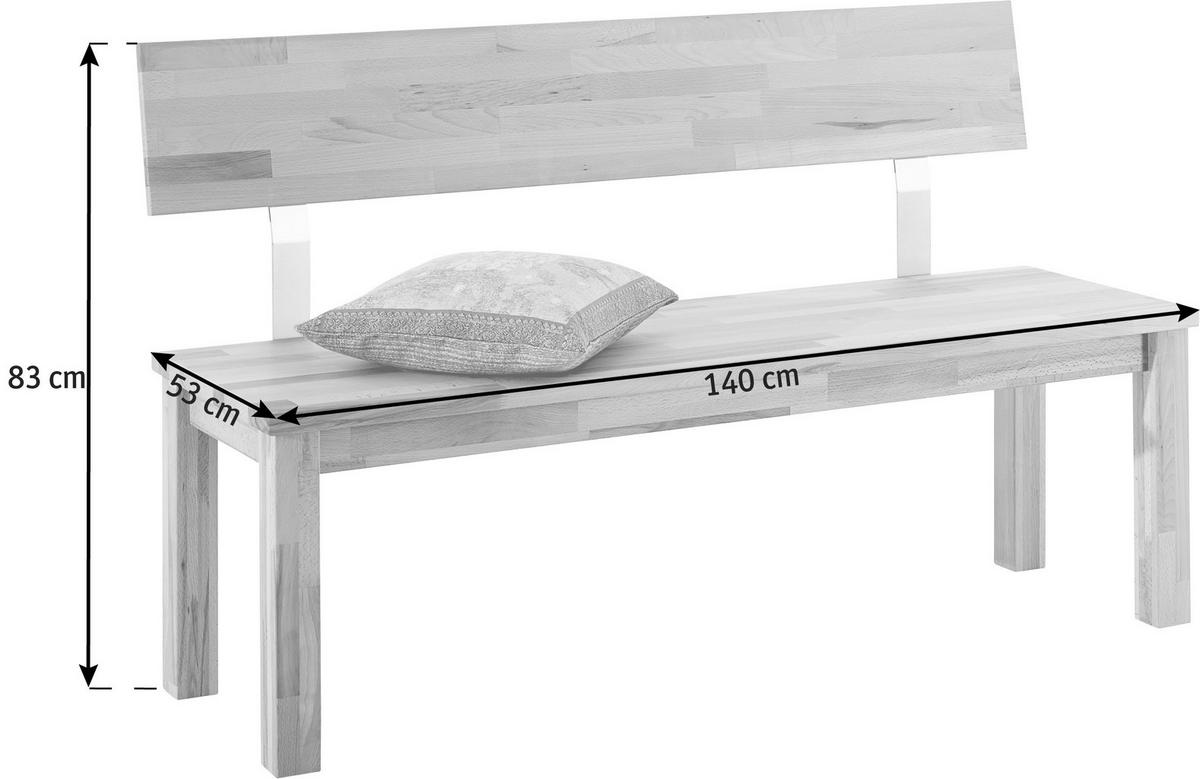 ŁAWKA ARON 140 - kolor bukowy/buk twardzielowy, Konventionell, drewno (140/83/53cm) - Carryhome