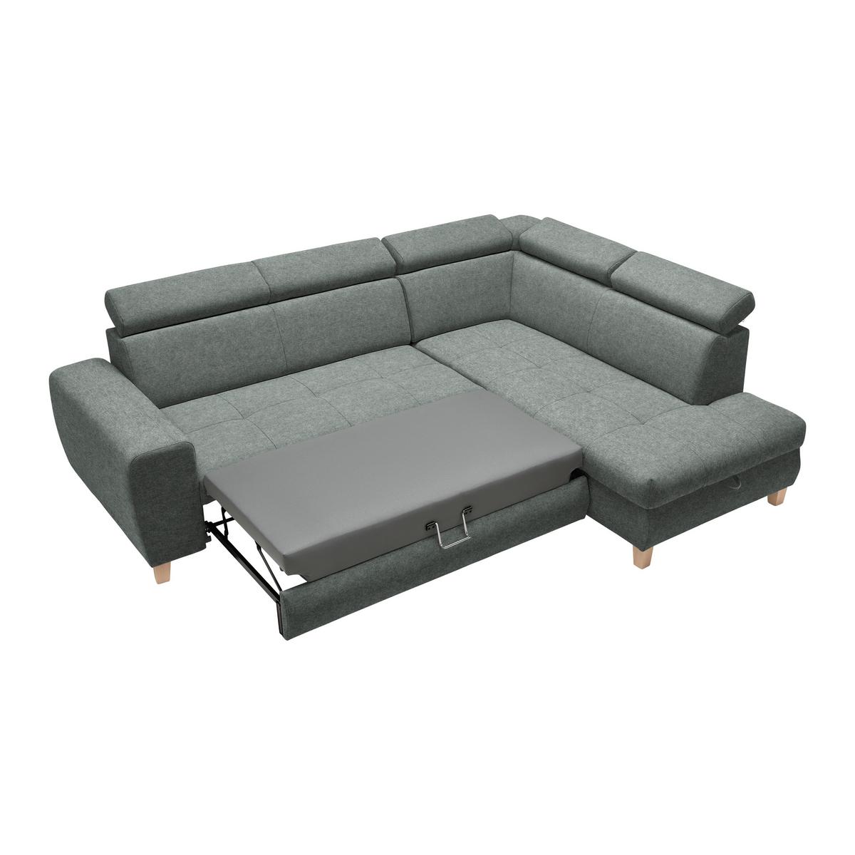 Ecksofa Lugo Graublau - Graublau, MODERN, Holz/Kunststoff (266/98/205cm) - Mömax