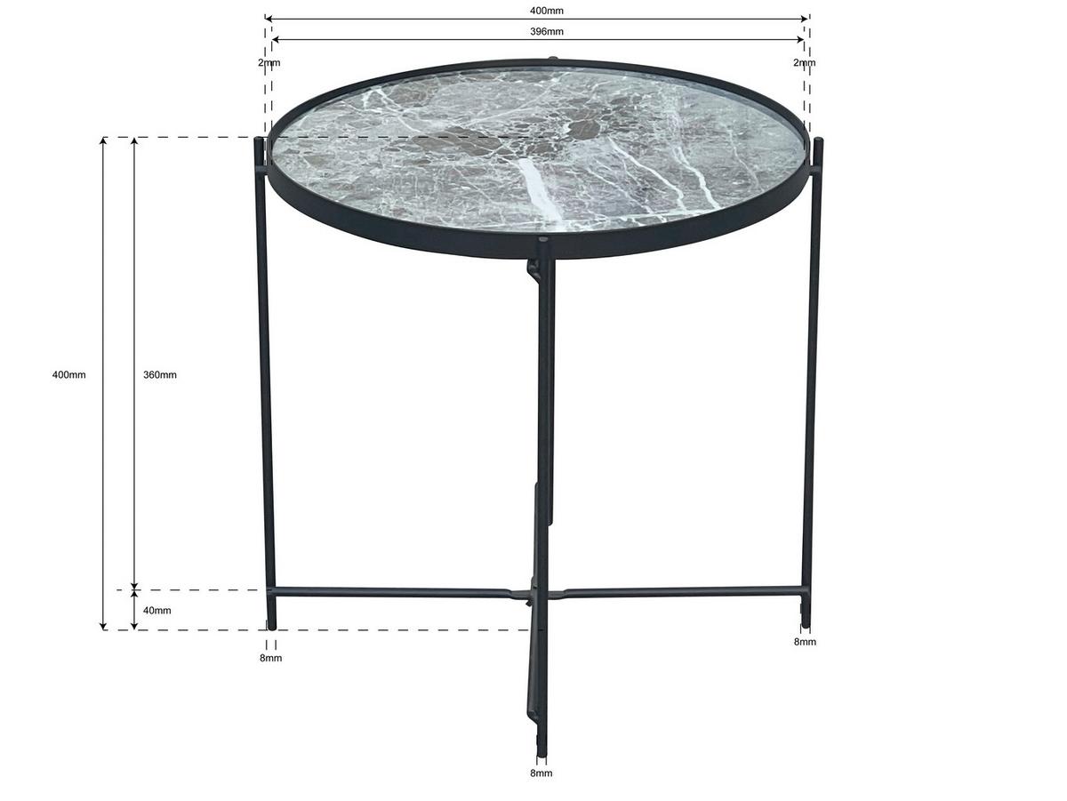 Masă auxiliară MIRELLA 2 - negru, Modern, sticlă/metal (40/40/40cm) - Modern Living