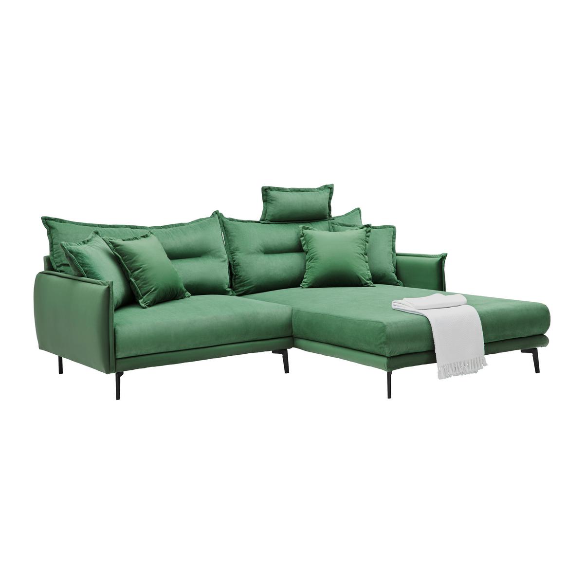 Sedežna Garnitura Nuovo -Top- - črna/zelena, Moderno, kovina/tekstil (245/76-113/190cm) - Top ponudba