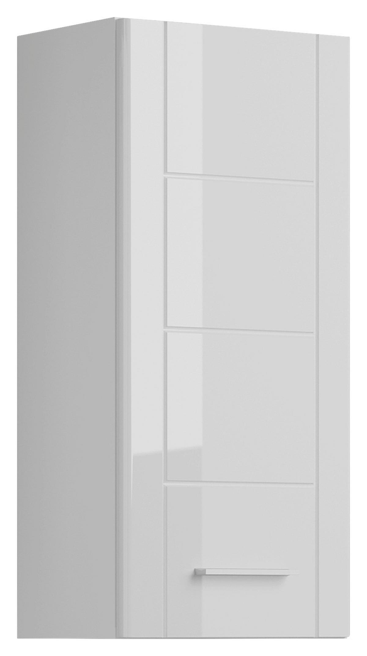 Hängeschrank Venice ca. 37x77 cm Weiß - Weiß Hochglanz, MODERN, Holzwerkstoff/Kunststoff (37/77/22cm) - MID.YOU