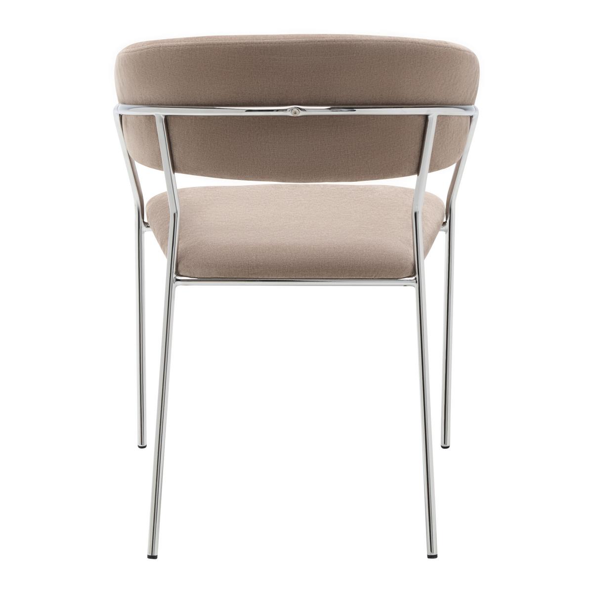 Armlehnstuhl Alice - Chromfarben/Braun, Design, Holz/Textil (53/80/59cm) - Mömax