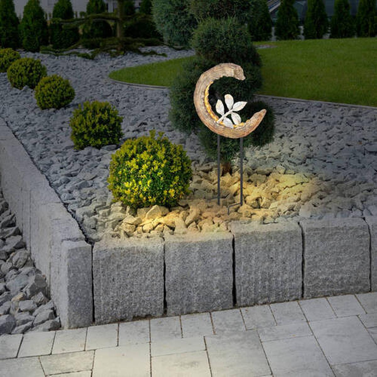 Solarna Svetilka Moon, S Sijalko - srebrne barve/črna, Design, kovina/umetna masa (24/10/52cm) - Globo