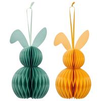 Dekohänger Paper I Gelb/Grün, 2 Stk. - Gelb/Mintgrün, KONVENTIONELL, Papier (8/11/8cm) - Mömax