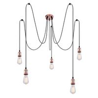 Hängeleuchte Oliver Kupferfarben max. 40 Watt - Kupferfarben, Basics, Textil/Metall (11,7/200cm) - Globo