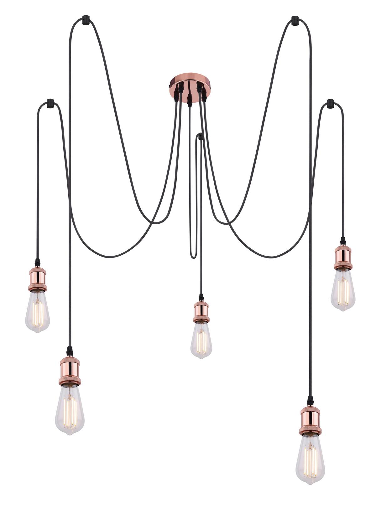 Hängeleuchte Oliver Kupferfarben max. 40 Watt - Kupferfarben, Basics, Textil/Metall (11,7/200cm) - Globo