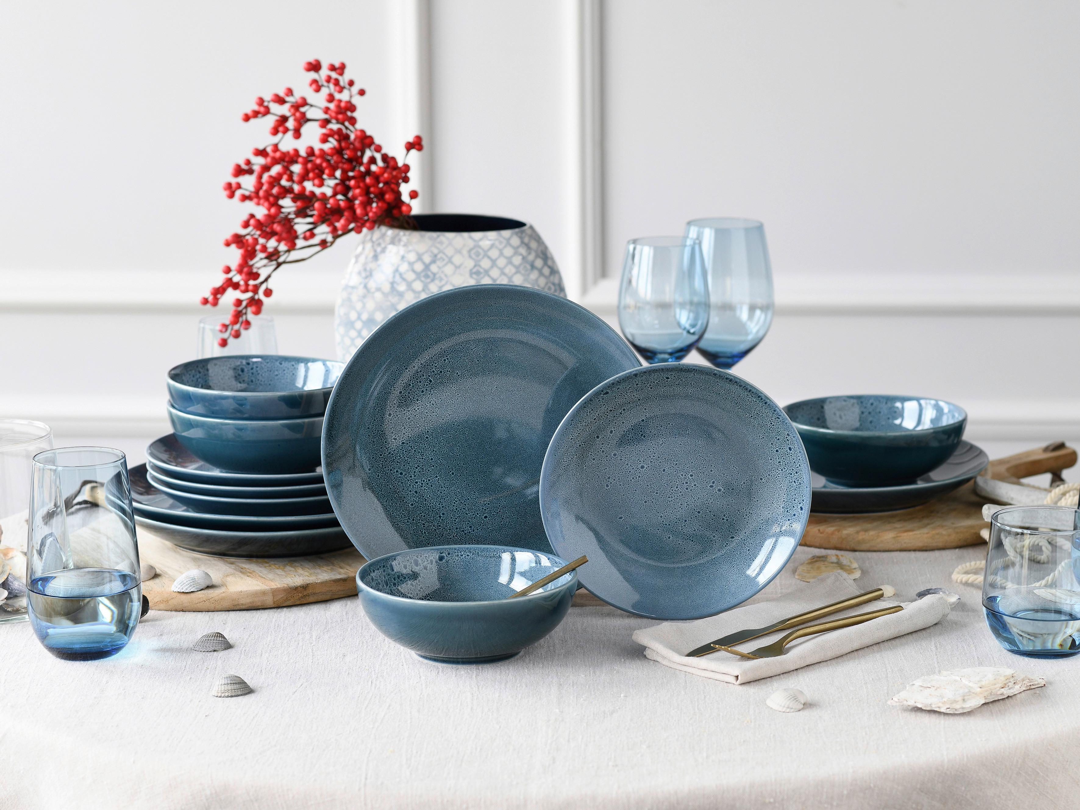 Jedilni Servis Reactive Nostalgic Blau, 12-Delni - modra, keramika - Creatable