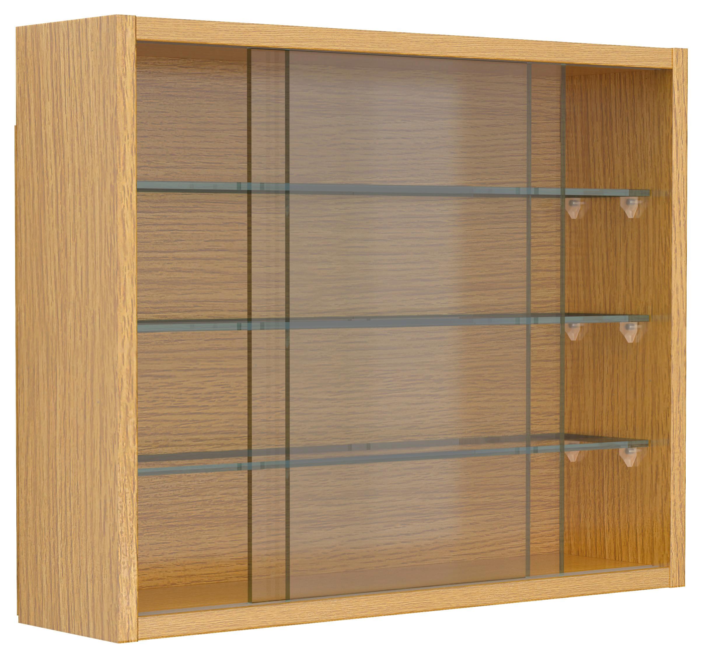 HÄNGEVITRINE DRIVALO S - Honigeiche/Transparent, Design, Glas/Holzwerkstoff (50/40/12cm) - MID.YOU