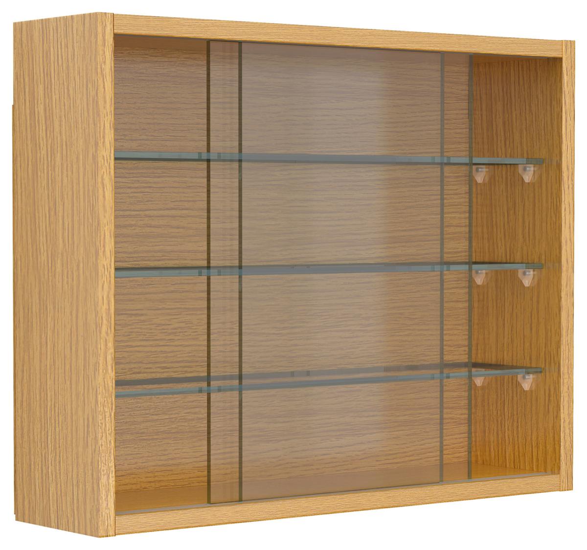 HÄNGEVITRINE DRIVALO S - Honigeiche/Transparent, Design, Glas/Holzwerkstoff (50/40/12cm) - MID.YOU