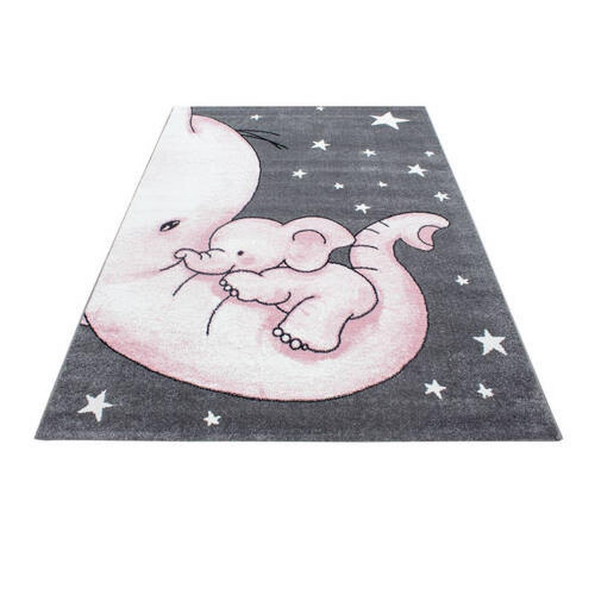 Kinderteppich Kids Grau/Weiß/Pink ca. 200x290cm - Pink/Weiß, Trend, Textil (200/290cm) - Ben'n'jen