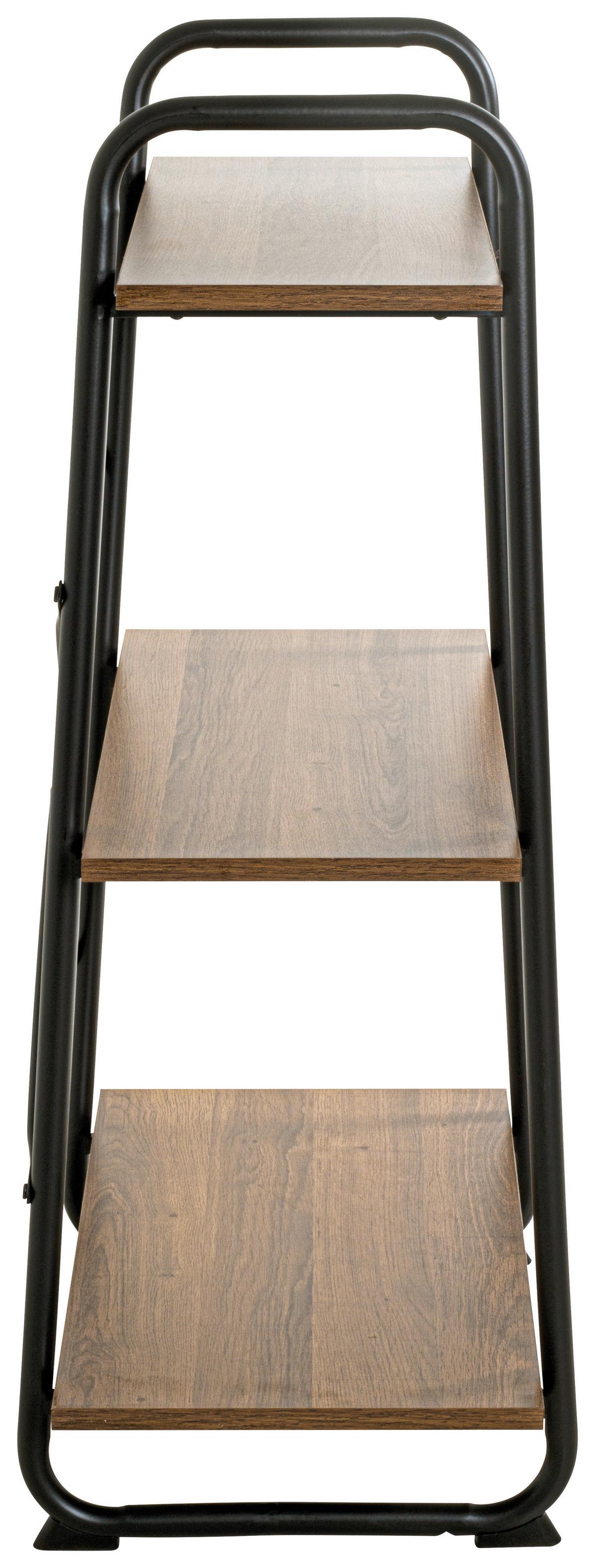Regal Hengelo 3 in Schwarz/Eichefarben - Eichefarben/Schwarz, Modern, Holzwerkstoff/Metall (60/93/36cm) - Mömax