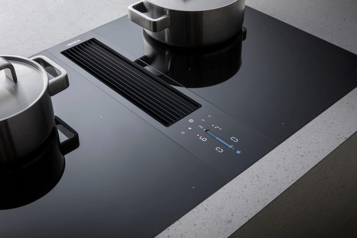 Kochfeld-Dunstabzug-Kombi CKA2FI - Schwarz, Trend, Glas/Metall (77cm) - Bora