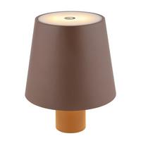 Akku-Tischleuchte Vannie Braun max. 3 Watt - Weiss/Braun, Trend, Kunststoff/Metall (10,6/13cm) - Globo