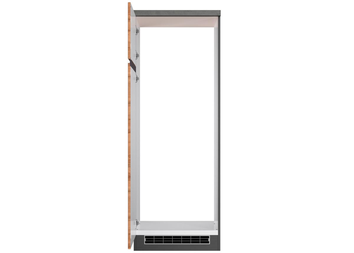 Geräteumbauschrank Turin ca. 60x166 cm Graphit/Eiche - Eiche Wotan/Graphitfarben, Design, Holzwerkstoff (60/166/60cm) - Held