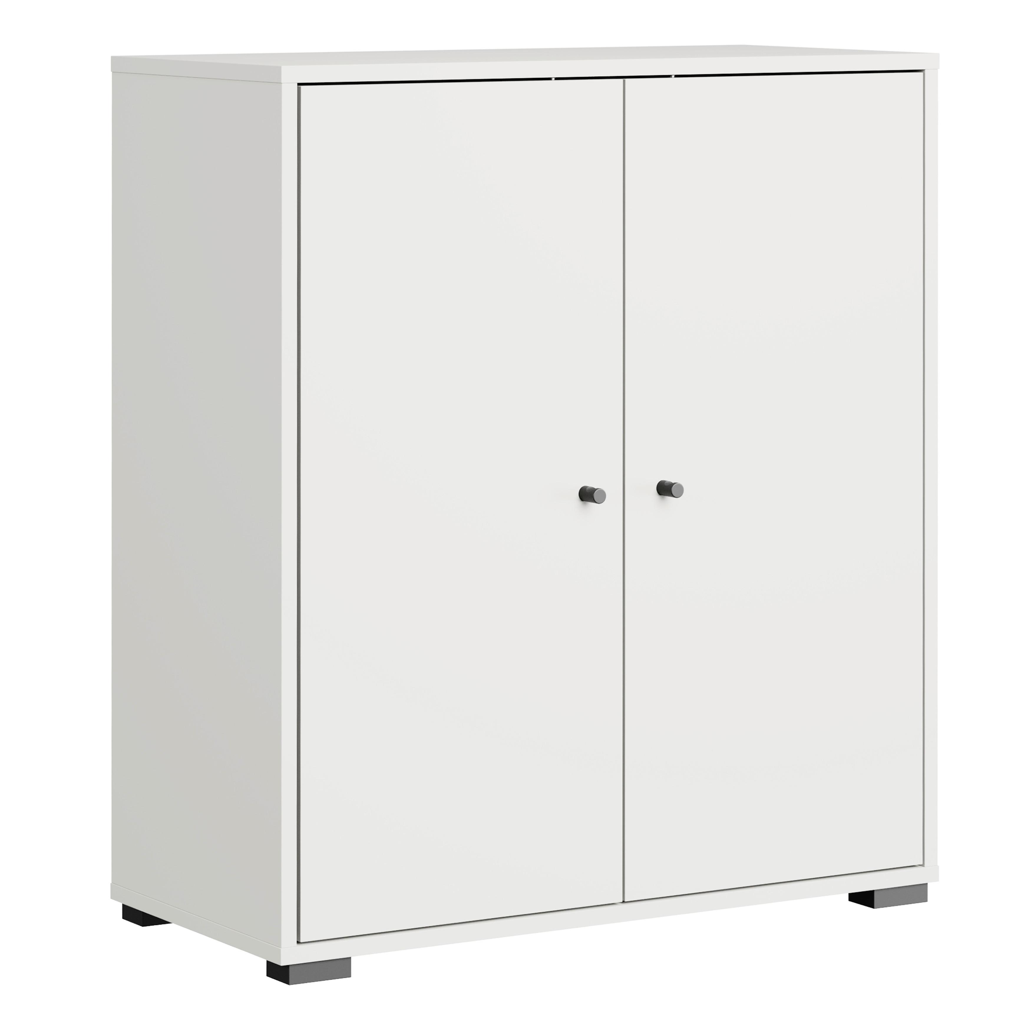Schuhschrank Dino 014 - Weiss/Schwarz, Basics, Holzwerkstoff/Kunststoff (70/80/33cm) - P & B