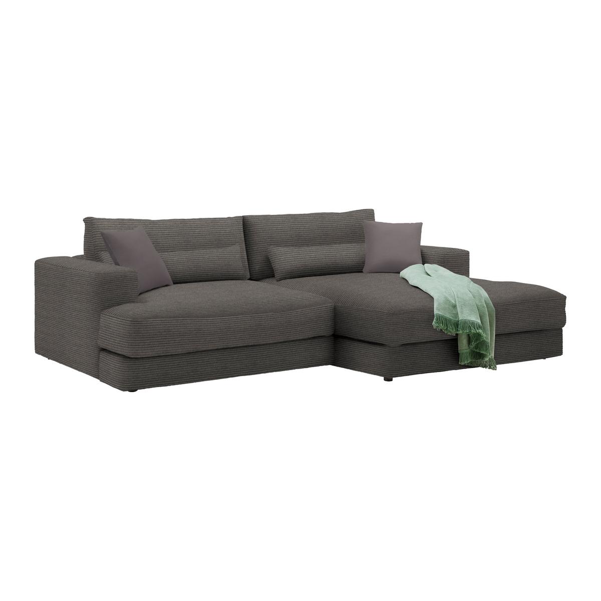 Ecksofa Fabiona rechts Braun - Braun, Modern, Holz (268/85/194cm) - Premium Living