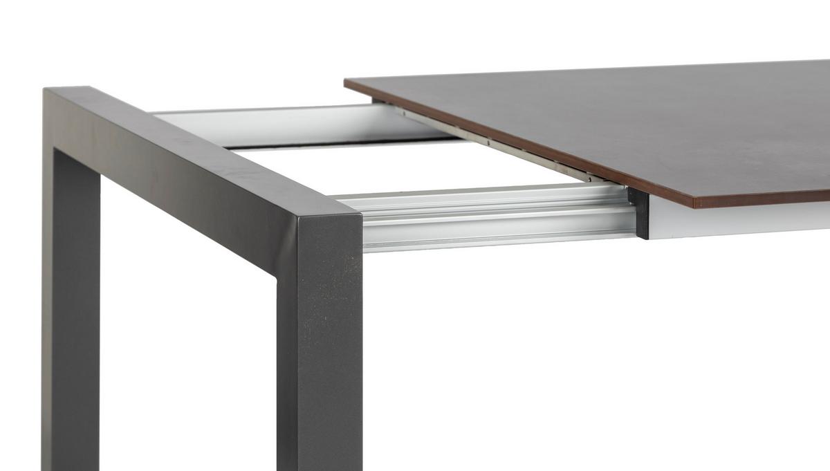 Gartengarnitur Uran 5-Teilig Metall/Textil/Holzwerkstoff - Anthrazit/Schwarz, Basics, Holzwerkstoff/Textil (160+60/98/74cm) - Acamp