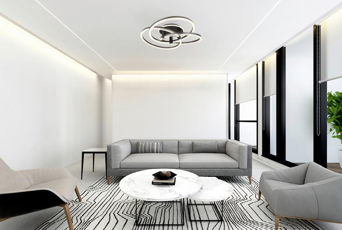 Led-deckenleuchte 67337-75 Tris - Klar/Weiss, Design, Kunststoff/Metall (78/25cm) - Globo