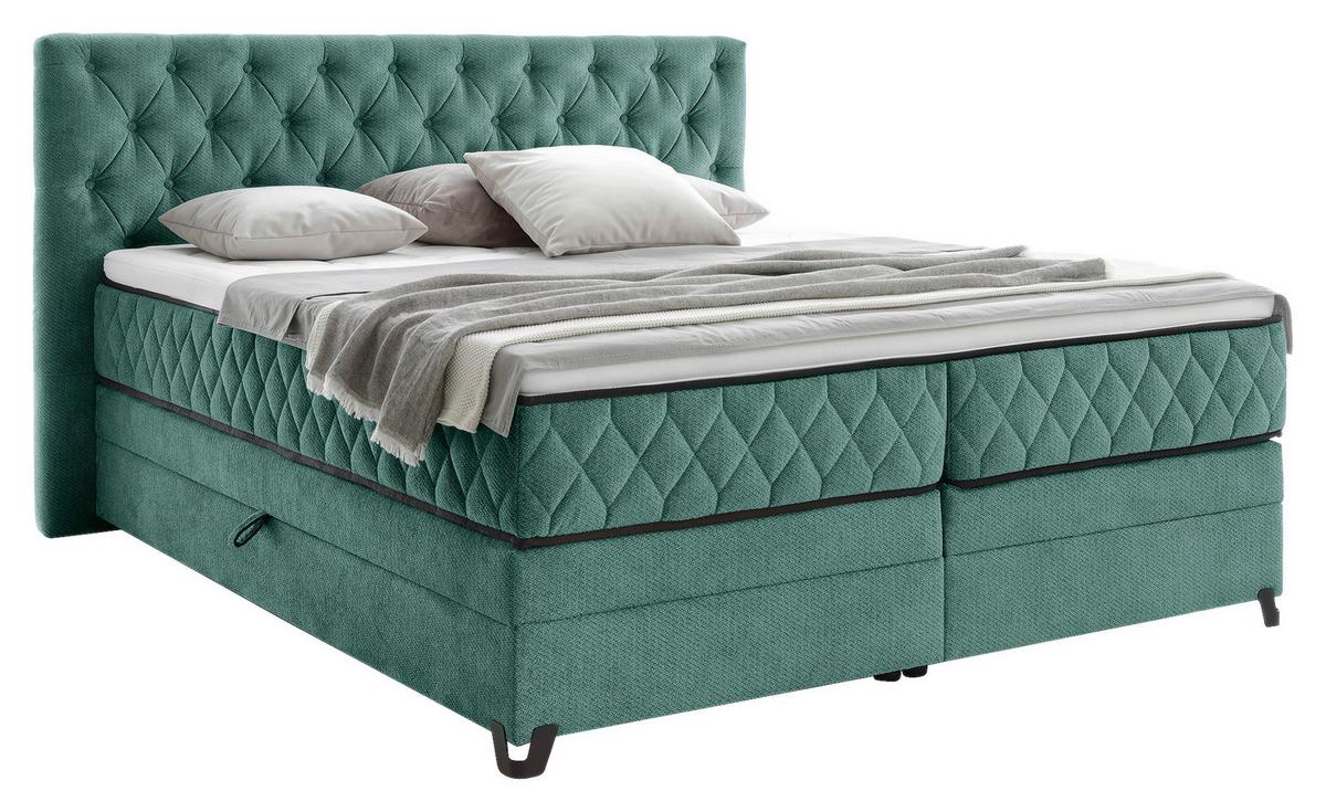 Boxspring Krevet Carmen - tirkizna, Konvencionalno, drvni materijal/drvo (180/200cm) - Modern Living