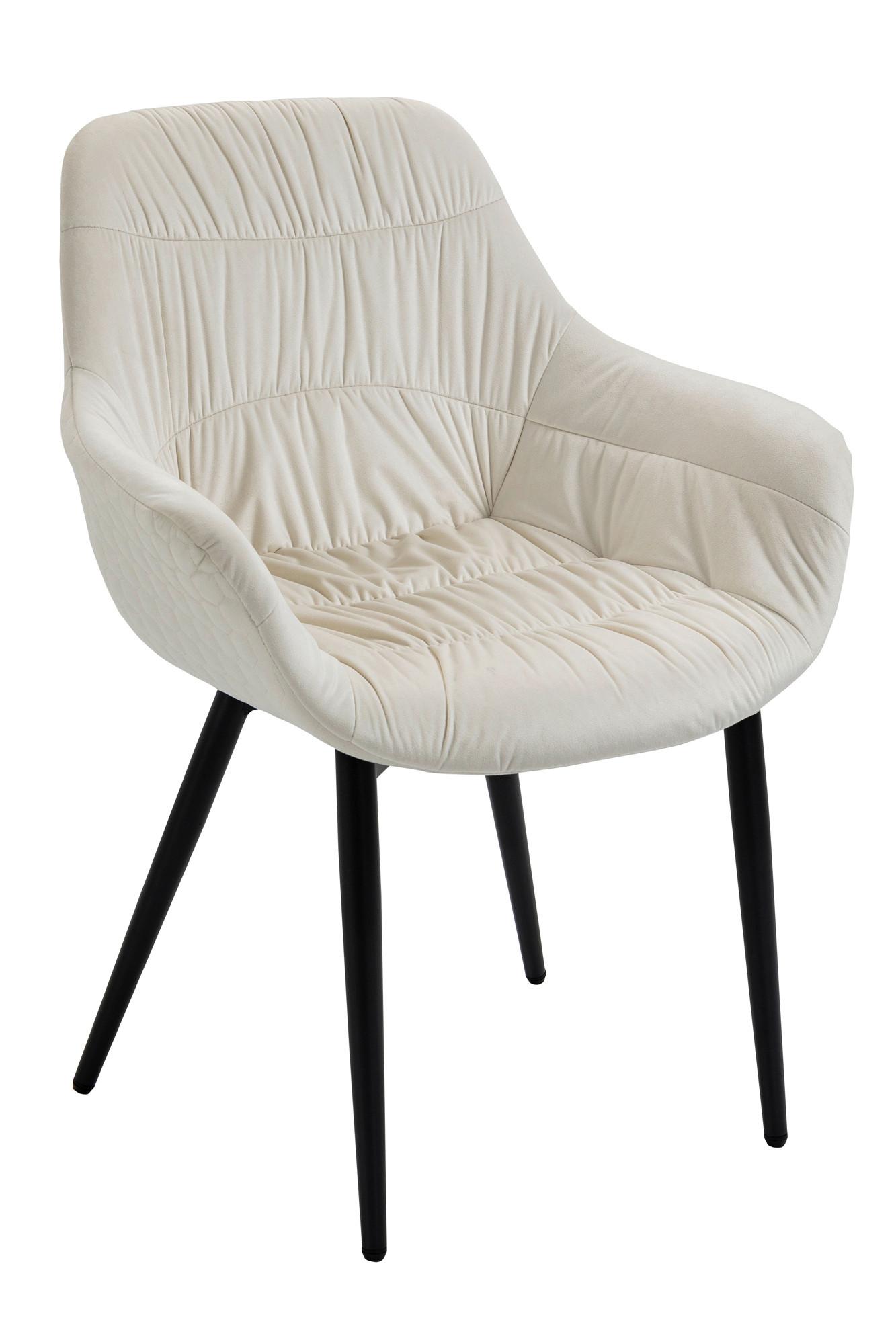 Naslanjač Samt, Krem Barva - črna/krem barve, Moderno, kovina/tekstil (63/81,5/61cm) - Livetastic