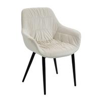 Naslanjač Samt, Krem Barva - črna/krem barve, Moderno, kovina/tekstil (63/81,5/61cm) - Livetastic