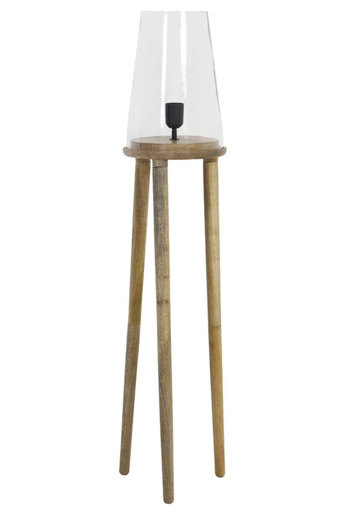 LAMPA STOJĄCA 1841863 - jasnobrązowy, Basics, drewno/szkło (28/125/28cm) - Light & Living