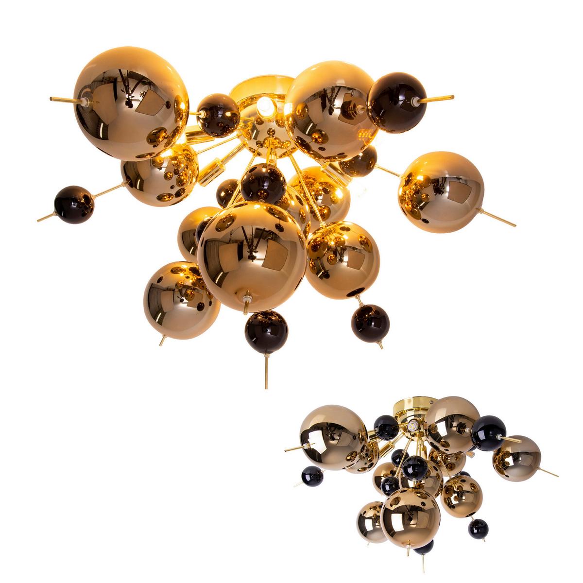 Deckenleuchte max. 20 Watt - Goldfarben/Schwarz, LIFESTYLE, Metall (57/57/38cm) - Näve