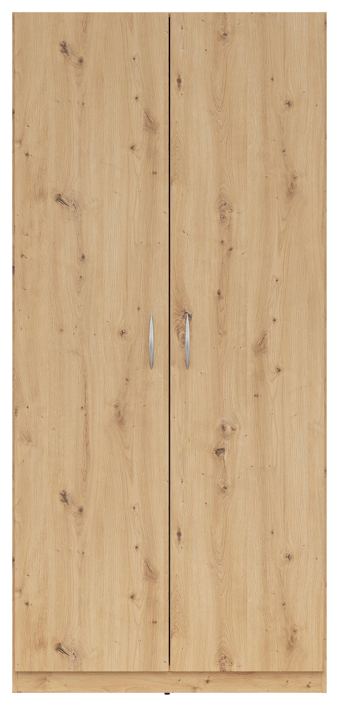 Ormar Za Odjeću Casao - srebrne boje/hrast Artisan, Konvencionalno, drvni materijal/plastika (91/197/54cm) - Modern Living