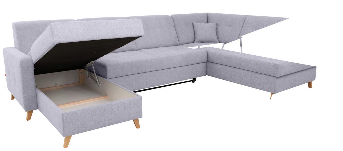 Coltar LARS U - gri, Modern, lemn/textil (161/299/187cm) - Best Price