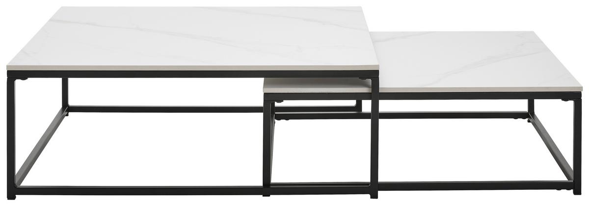 ZESTAW STOLIKÓW KAWOWYCH PACIFIC - czarny/biały, Design, metal/ceramika (75/65/27/22/75/65cm) - Livetastic