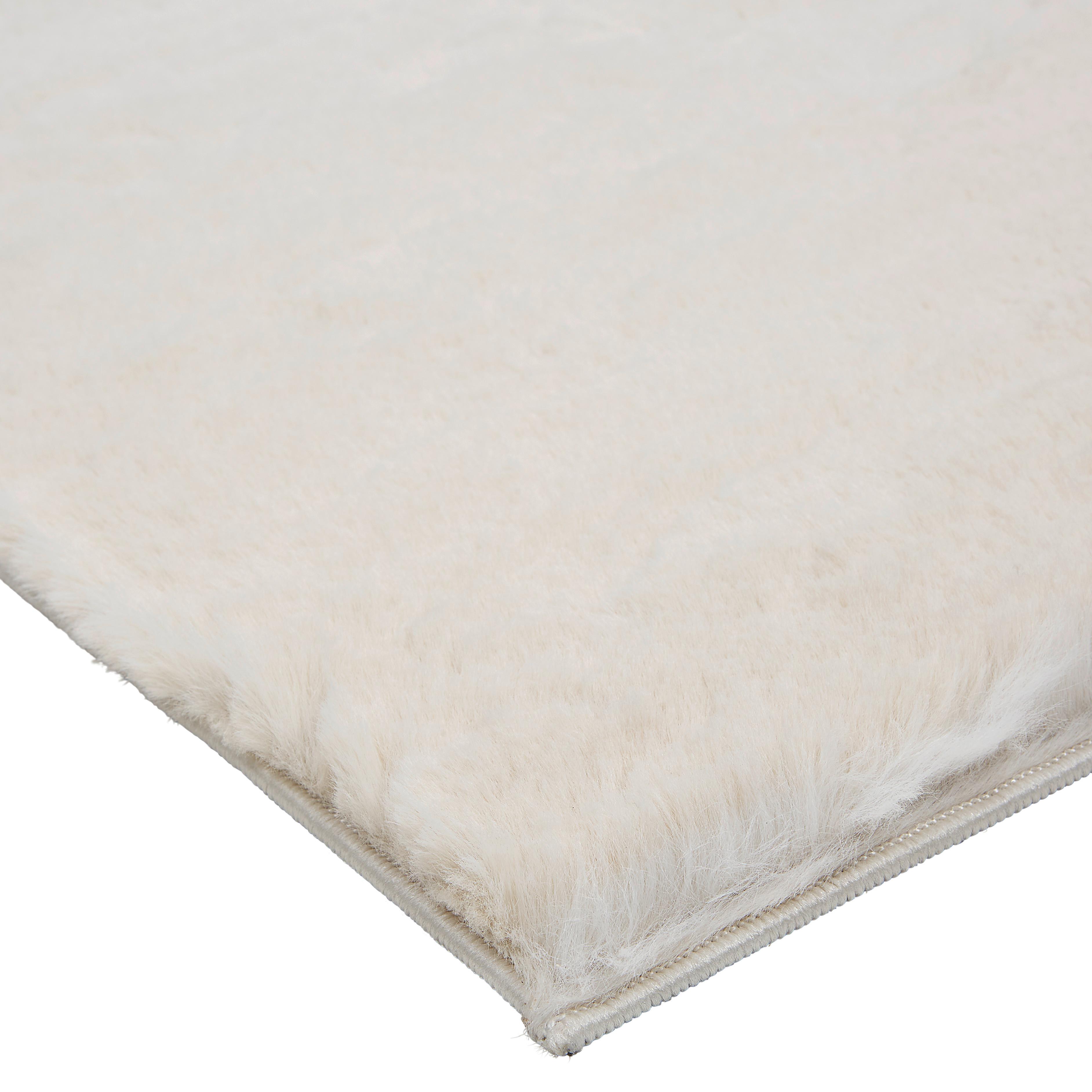 VÄVD MATTA FUZZY 1 - cremefärgad, Modern, textil (80/150cm) - Mömax