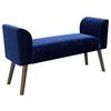 PLAYBOY Hockerbank Tiffany Samt Grau H: 54,5 cm Füße Holz - Braun/Grau, MODERN, Holz/Textil (92,7/54,5/30cm) - Playboy